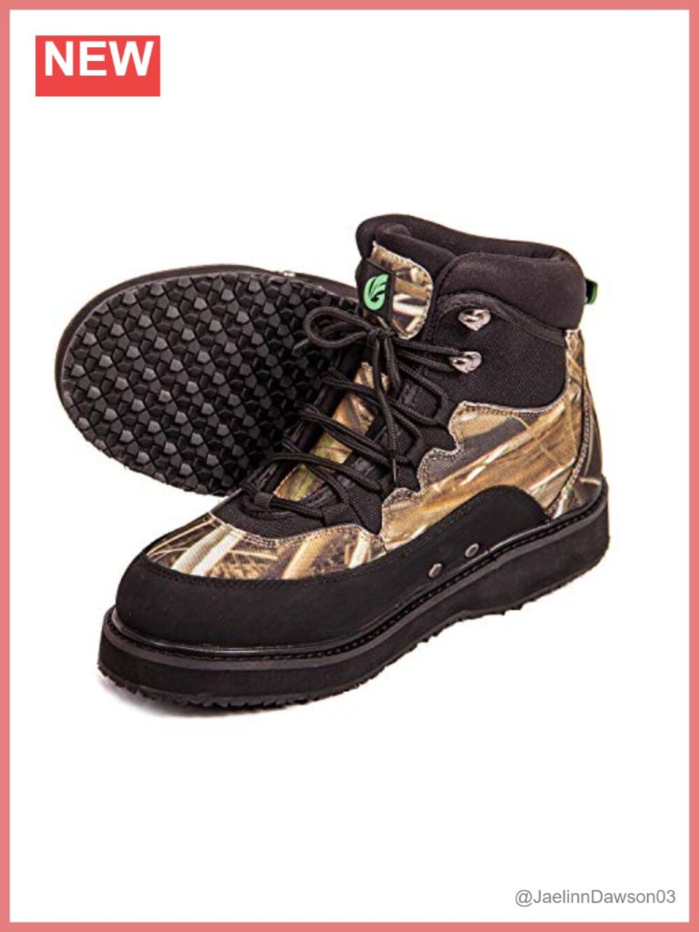 Quick-Dry Wading Boots Camo Pattern Felt Sole Rubber Sole Water Resistant